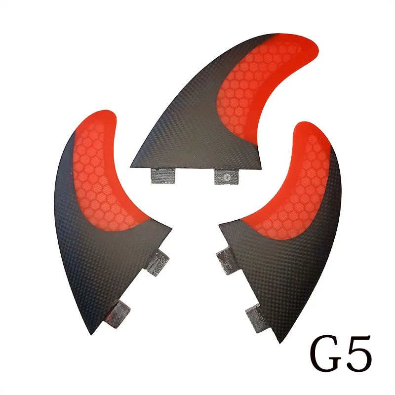 Красный BiLong FCS производительность Ядро PC tri-set доски для серфинга плавники 3-fin G5 Размер carbonfiber surf fin M размер черный+ красный FCS плавники - Цвет: Красный