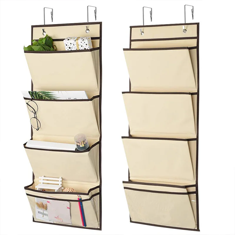 

Hanging Wall Organizer,Over the Door File Organizer Hanging Wall File Folder Storage Organizer, (Beige - 2 Pack)