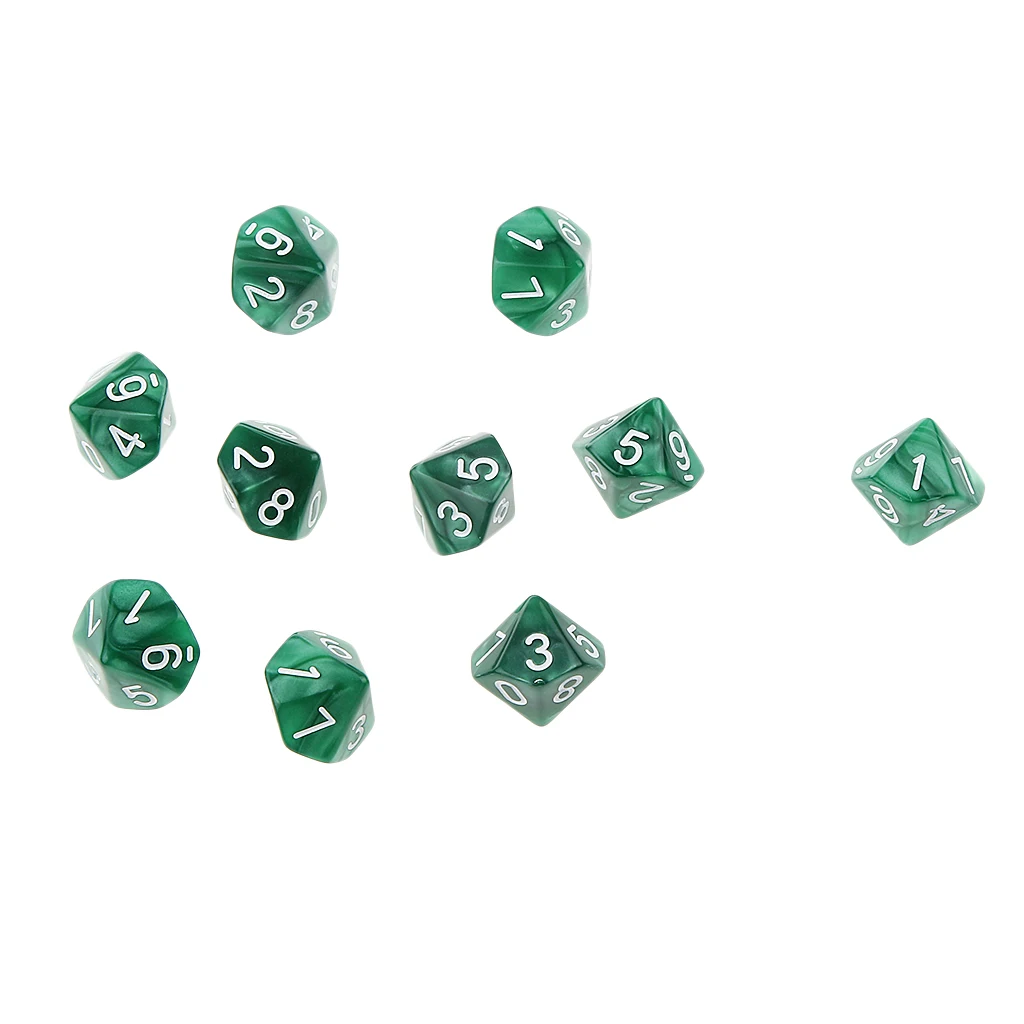 20x 22mm Ten Sided Dice D10 for Playing Dungeons D&D TRPG Roleplay Game Toys Party Gambling Dices Game Digital Dices
