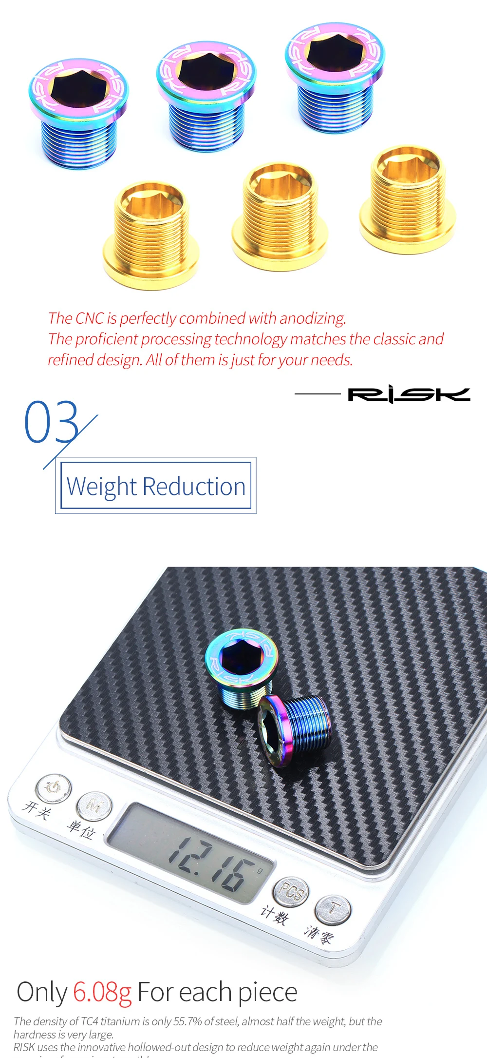 RISK 2 шт. M15* 12 мм MTB дорожный велосипед сплайн Нижний Кронштейн болт титановый сплав сплайн BB водонепроницаемый пыленепроницаемый Нижний кронштейн винт