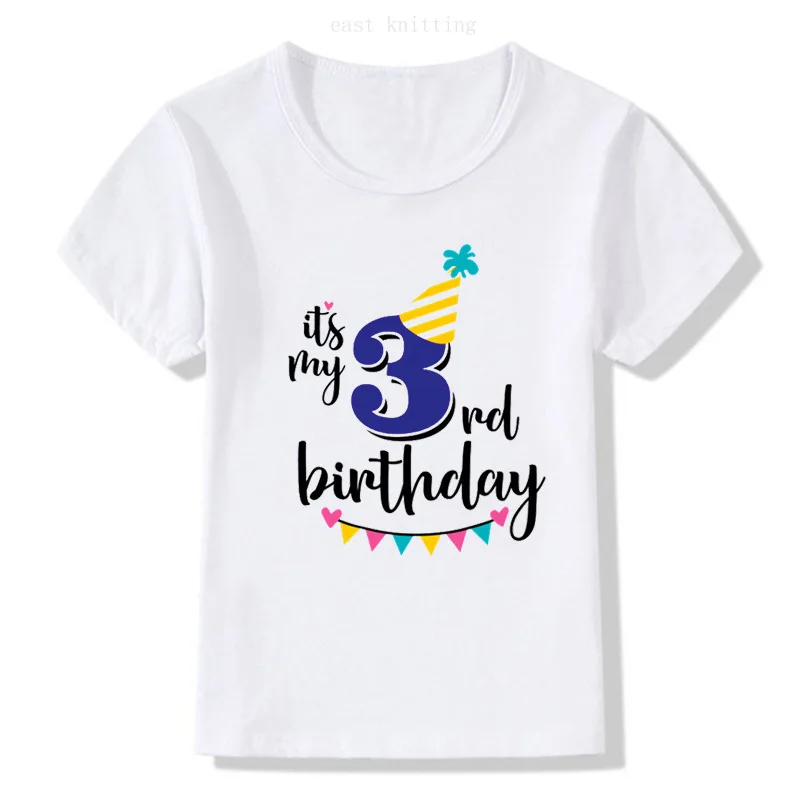 AliExpress Новые товары детская одежда короткий рукав принт для детей от 1 до 9 лет День рождения напоминание английская надпись T-s