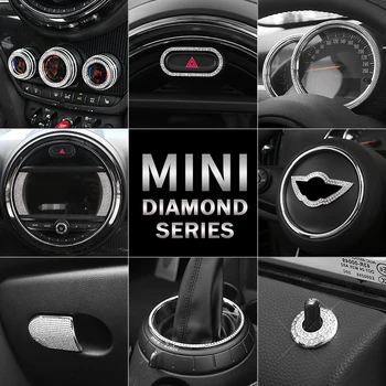 

Silver Car Bling Diamond Interior Decor Sticker Cover For Bmw Mini For MINI F54 F55 F56 F60 Steering Wheel Sticker