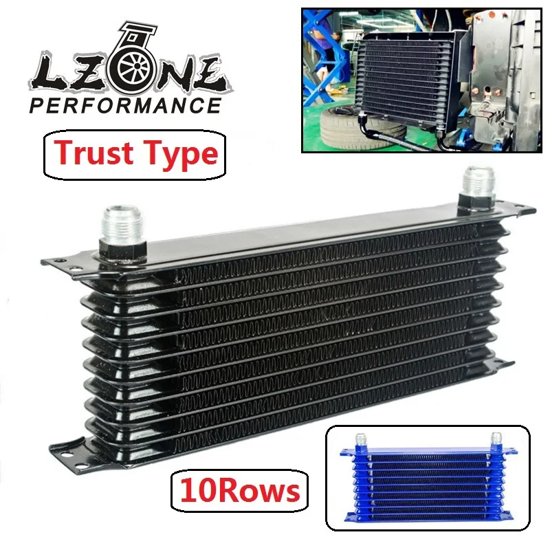 LZONE-Универсальный 10 строк An-10An Универсальный Масляный радиатор двигателя трансмиссия Trust Тип 10 строк Масляный радиатор синий, черный JR5110