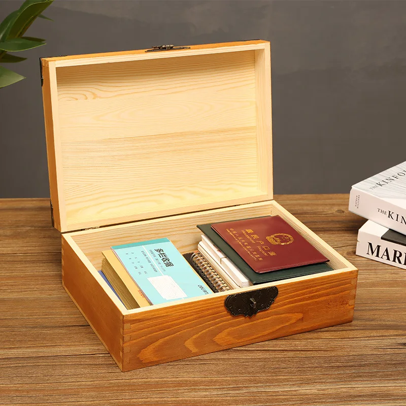 Zakka деревянная коробка для хранения винтажная с замком настольная отделка Muhe