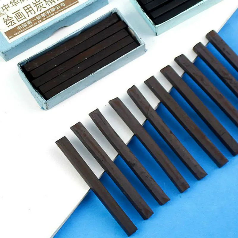 Black Charcoal Bar Water Soluble Brown Black Charcoal Pencil Sketch Sticks Art Supplies Carboncillo Para Dibujo