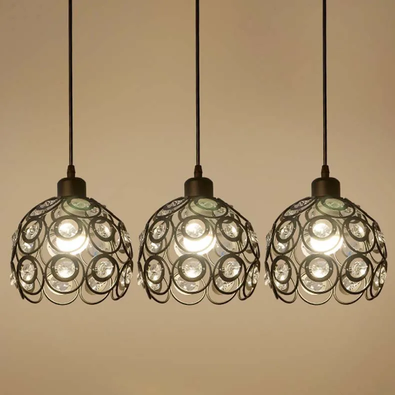 American Crystal Chandelier Black/White Hanging Lamp Corridor Restaurant Bar Counter Porch Dining Room Small Droplight | Освещение