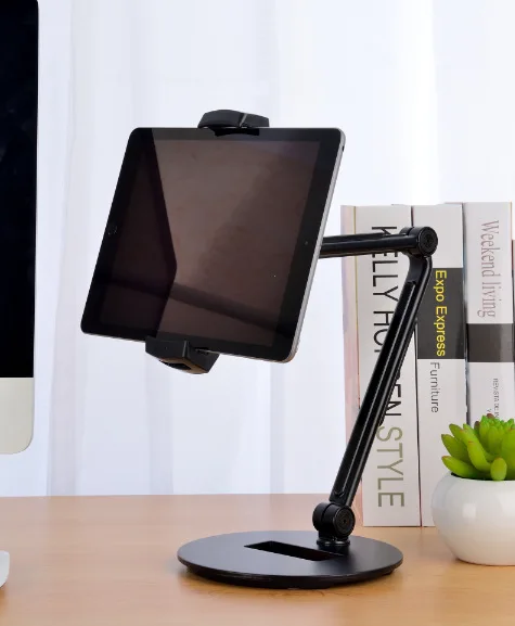 Подставка для планшета, держатель для iPad Pro 11 12,9 10,5 Mini 4/5 Air 2, держатель для телефона и планшета, крепление на кровать, стол, алюминиевая длинная Подставка для рук - Цвет: A black