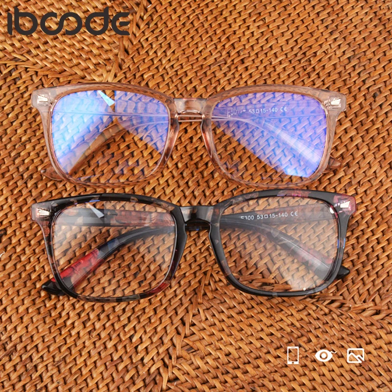 Iboode Anti Blue Ray зрелищная оправа для очков для женщин и мужчин унисекс квадратный прозрачный оправа для очков ретро цветочные очки мужские