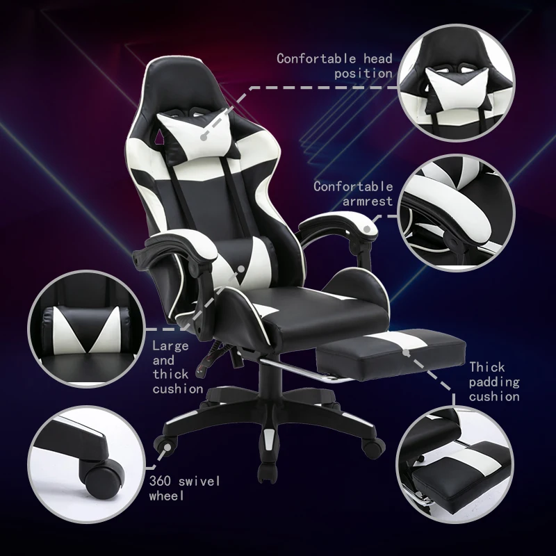 WCG Gaming Chairs Computer Chair Lifting up Office Chair for Cafe Internet Lounge