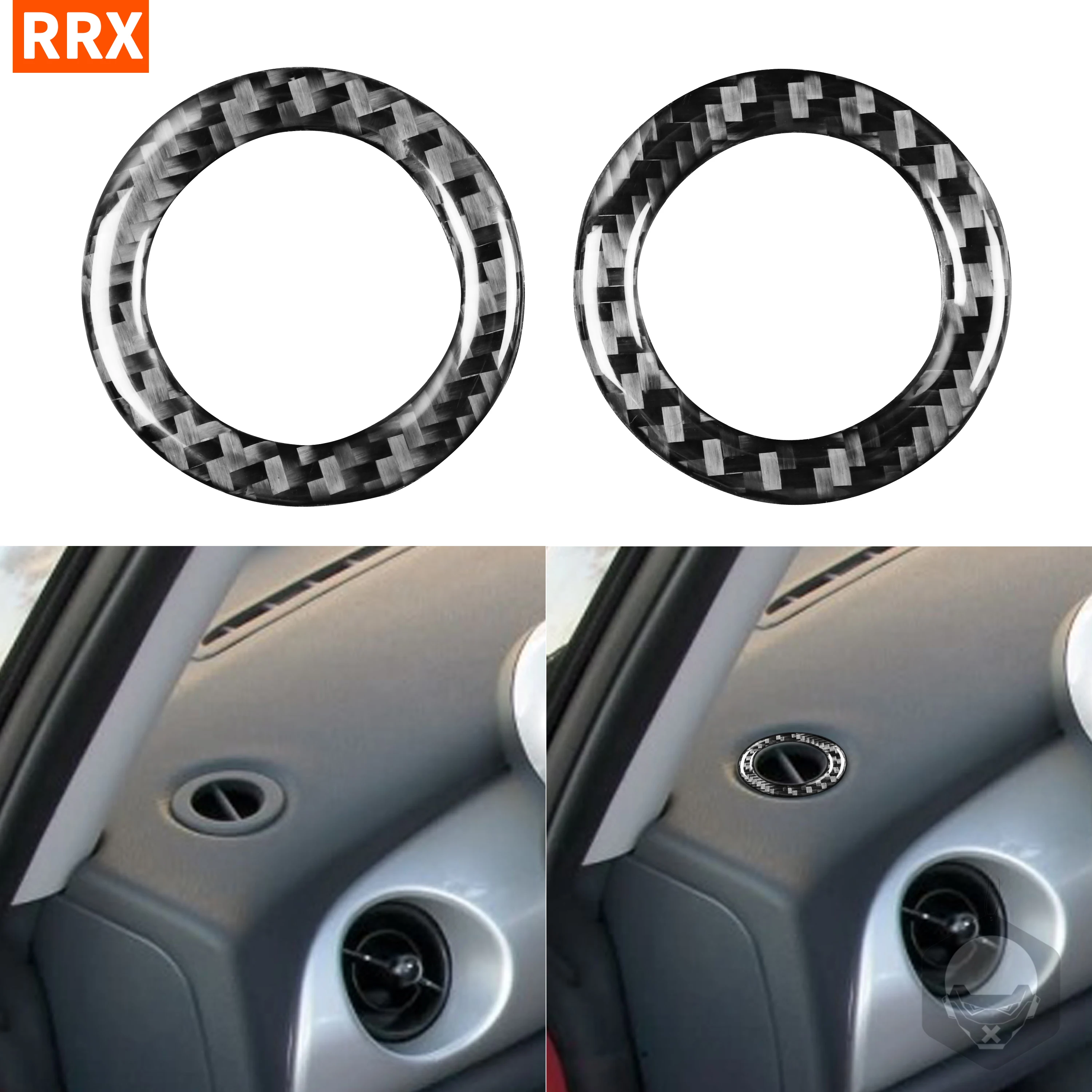 

Both Sides Demister Air Outlet Vents Carbon Fiber Sticker For MINI COOPER R50 R53 2002 2003 2004 Interior Car Accessories