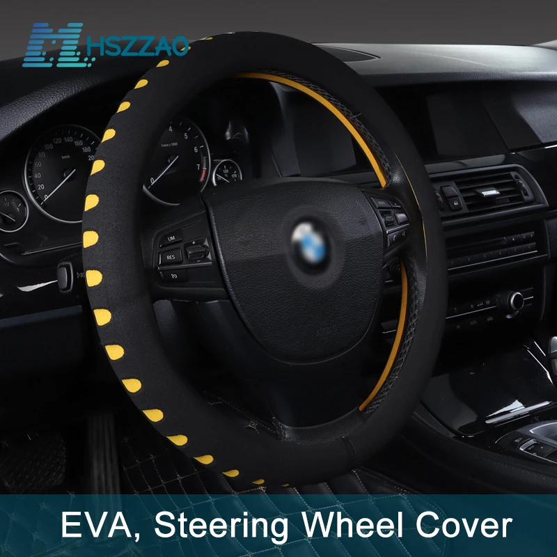 

EVA Punching 38cm/15in Car Steering Wheel Cover Non-slip Auto Steering Covers For Most Cars SUV