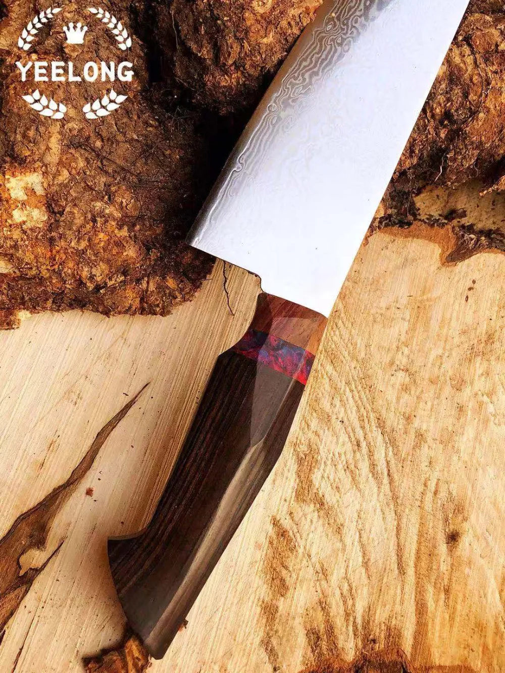 Дамасский нож шеф-повара, японский кухонный нож Gyuto, инструмент для приготовления мяса vg10, ядро из нержавеющей стали со стабилизированной деревянной ручкой