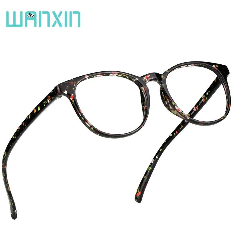 redfloral WANXIN пластиковый синий светильник, блокирующие очки, овальные компьютерные очки для чтения, прозрачные линзы, уменьшают головные боли и напряжение глаз - Цвет оправы: redfloral