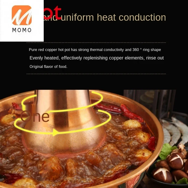 Hot Pot Electric Charcoal Dual-Use Pure Purple Copper Pot Household Old-Fashioned Hot Instant-Boiled Mutton Copper