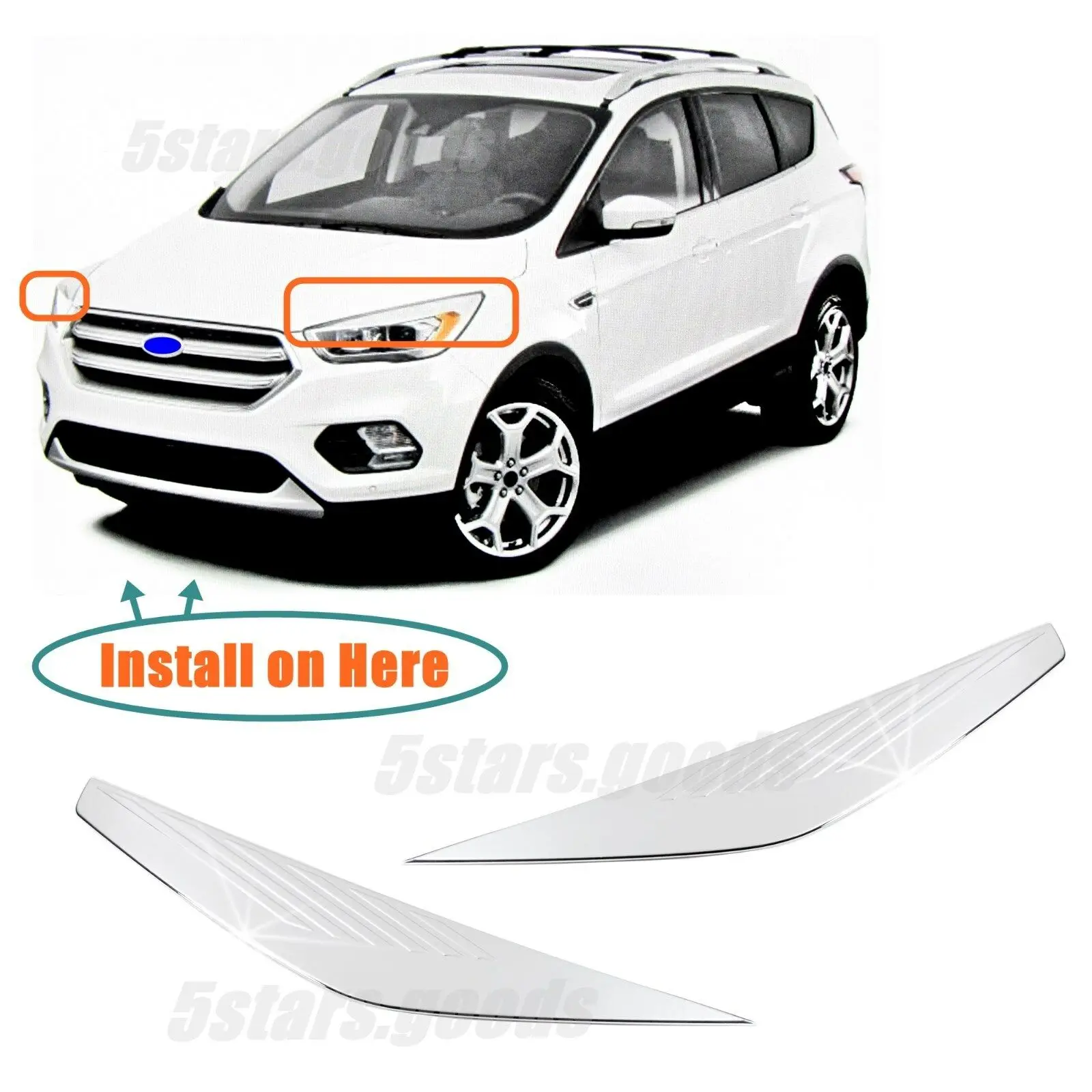 Аксессуары хромированные, для передних фар для бровей Чехлы ForFord Escape внедорожник