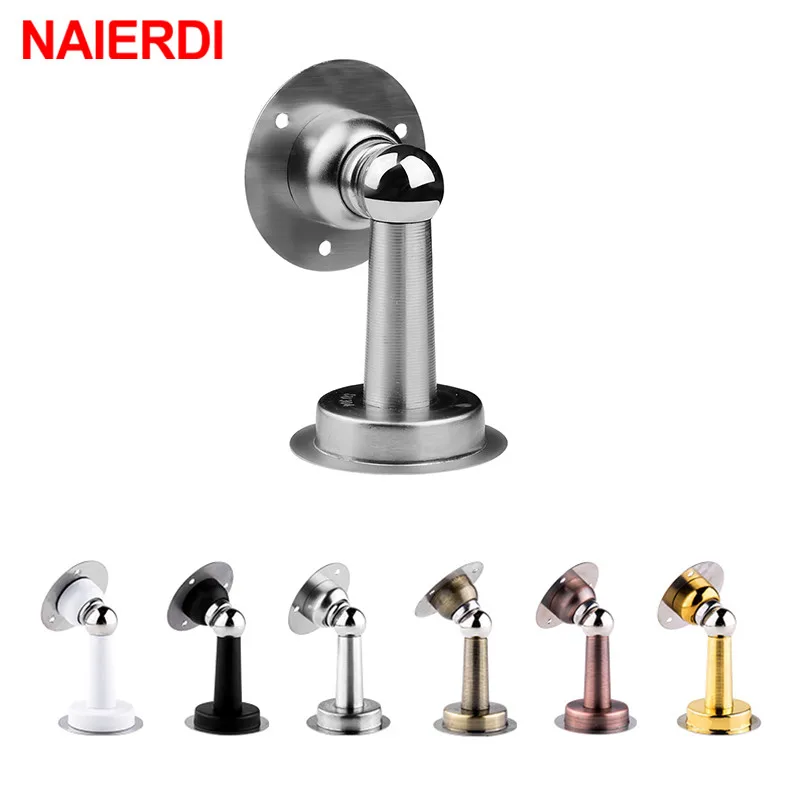 Stainless Steel Door Stopper Magnetic Door Stop Floor Wall Mount Wind-Proof Holder Hardware door stopper,magnetic door stopper