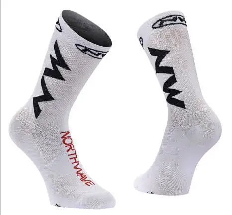 Летние мужские велосипедные спортивные носки, носки для езды на велосипеде, дышащие носки для бега, спортивные носки, подходят для 40-45 - Цвет: white