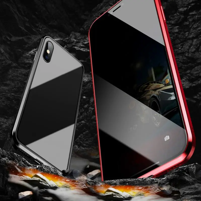 Anti-peeping Magnetic Tempered Glass Screen Protector Bumper for iPhone 7/8 Plus X/XS/XR/XS Max for iPhone 11/11Pro/11 Pro Max