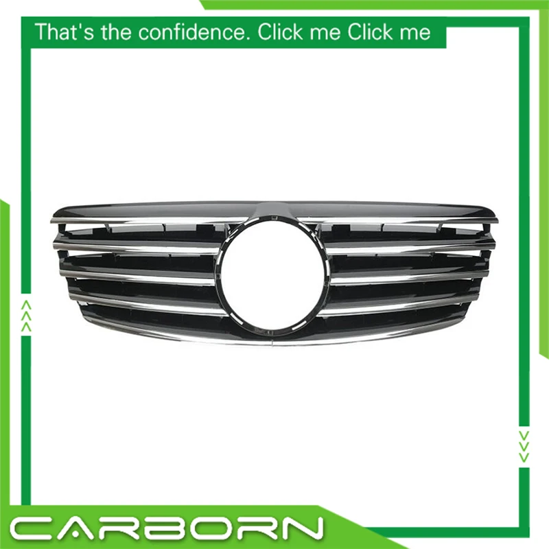 For-Mercedes-Benz E-class W211 2002-2006 with Emblem CL Style Black/Silver/White/Chrome Front Racing Grille | Автомобили и