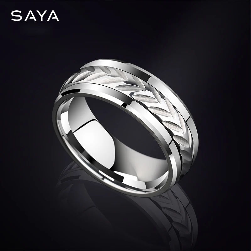 Ring for Men Women 8mm Width Tungsten Jewelry Brushed Finishing Rotated Freely for Wedding, Business, Customized, Free Shipping ring for men women 8mm width tungsten jewelry brushed finishing rotated freely for wedding business customized free shipping