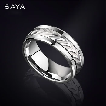 

Ring for Men, 8mm Width Tungsten Ring Brushed Finishing Rotated Freely for Wedding, Business, Customized, Free Shipping