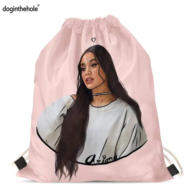 Сумки на шнурках Ariana Grande Fan Art, женские спортивные походные сумки для спортзала, мягкие рюкзаки на плечо для девочек, сумки для хранения, повседневные сумки - Цвет: HMC1528Z3