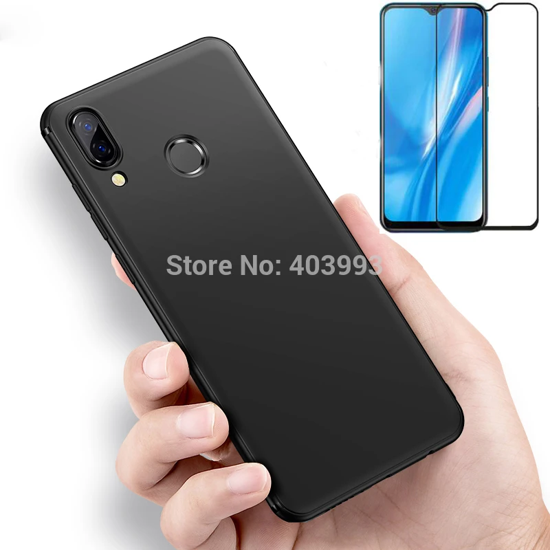 VIVO Y11 мягкий чехол стеклянный роскошный ТПУ для телефона с закаленным стеклом Y 11