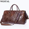 WESTAL Men's Travel Bags Hand Luggage Genuine Leather Duffle Bags Leather Luggage Travel Bag Suitcases Handbags big/Weekend Bag ► Photo 2/6