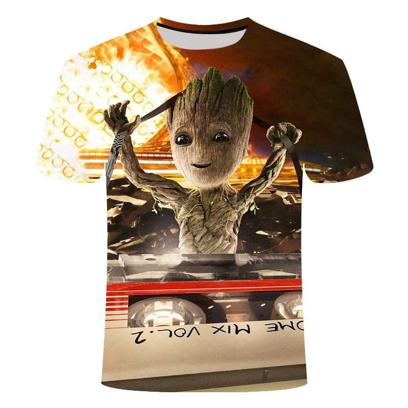 3d мужская летняя футболка 3D принт футболка с изображением животного короткий рукав Забавный Топ для мужчин и женщин хип-хоп футболка с изображением грута - Цвет: 3d-TX1429