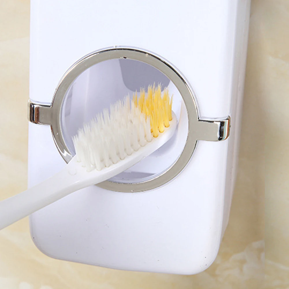 Hot Bathroom Wall Mount Automatic Toothpaste Squeezer Dispenser Toothbrush Holder