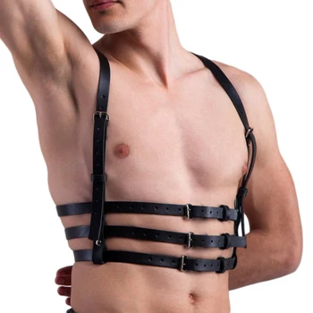 Male Sexy Harness Bondage Buttocks Adjustable Leather Lingerie Gay Fetish Erotic BDSM Punk Rave Cosplay Tops and Bottoms 6