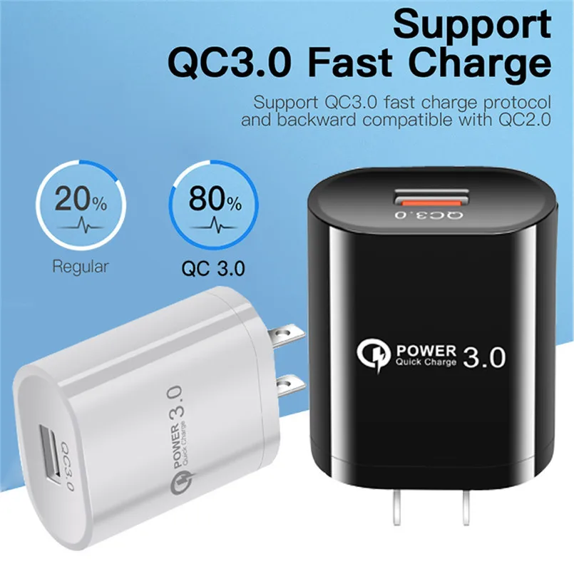 QC3.0 USB порт зарядное устройство Быстрая зарядка для iPhone для Samsung США вилка настенный адаптер Мобильный Универсальный зарядный телефон 40AUG29