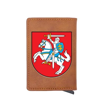 

Classic Brown Crusader Knights Templar Digital Printing Credit Card Holder Wallet Men Women Leather Aluminium Short Purse