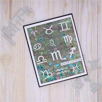 

YaMinSanNiO Constellation Letter Metal Cutting Dies Zodiac Sign Scrapbooking For Making Cards Embossing Craft Stencil Die Cuts