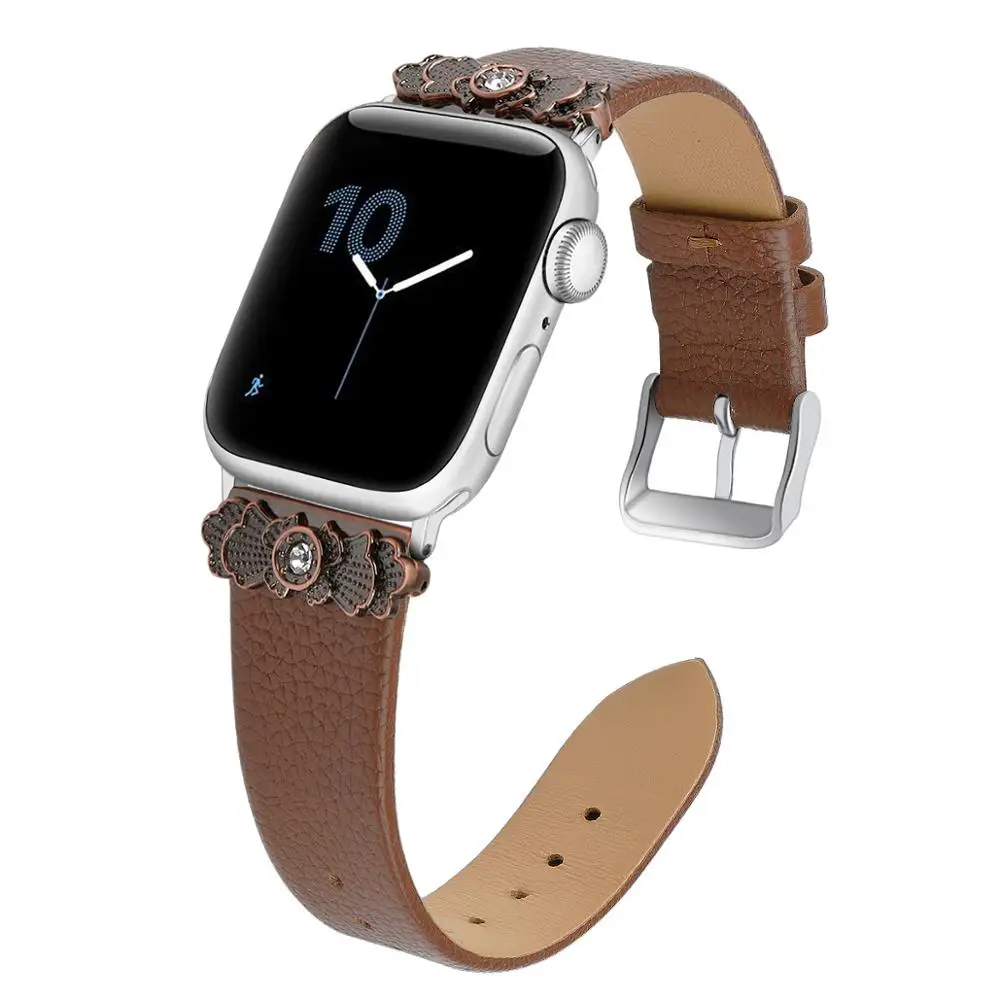 brown Correa для apple watch iwatch 5 4 38 мм 42 мм кожаный ремешок cinturino для i watch полосы 40 мм ремни pulseira браслет - Цвет ремешка: brown
