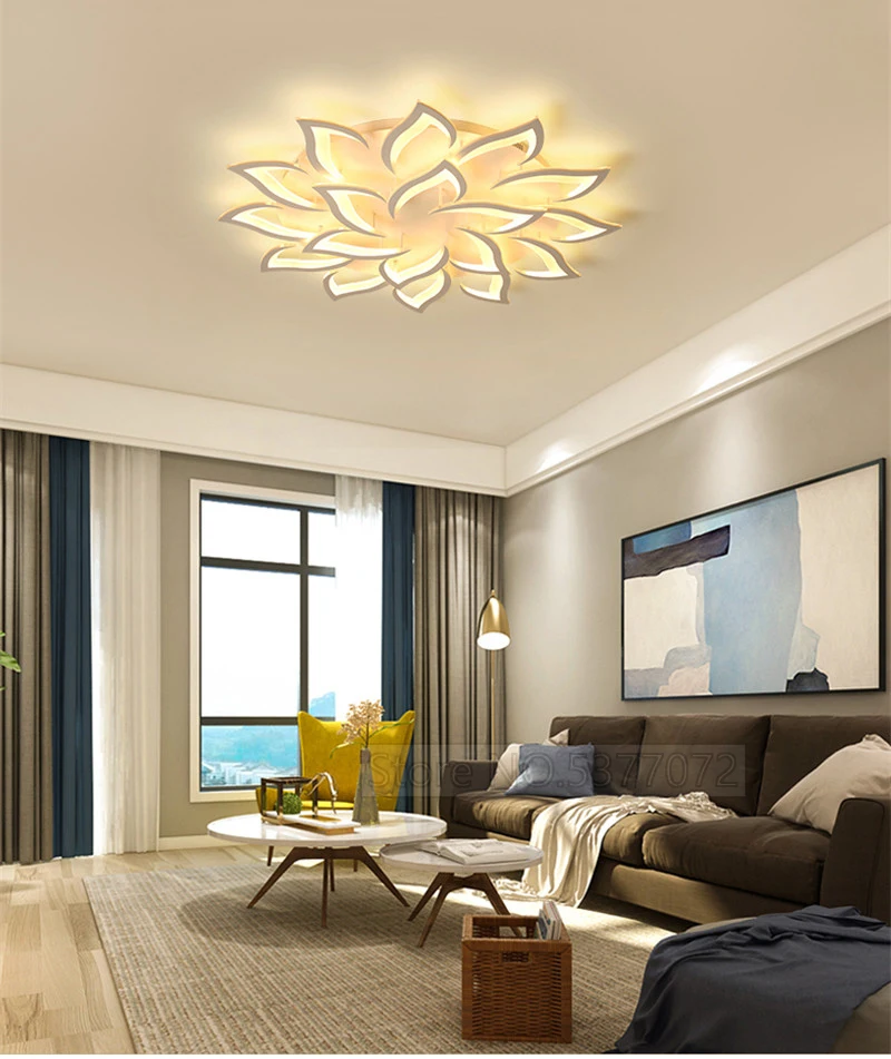 Красивый светильник для гостиной с дистанционным управлением, светодиодный потолочный светильник для гостиной, спальни