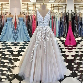 

Simple Lace A Line Boho Wedding Dress 2020 V Neck Beading Wasit Bridal Gowns Appliques Sexy Backless Bride Dresses Elegant