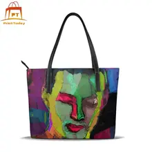 Красные губы сумки с верхней ручкой высокое качество печать кожаная сумка большая емкость женские сумки