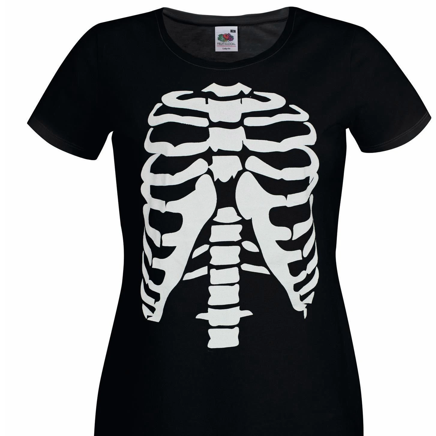 Escupir Contribución Arenoso Camiseta negra con esqueleto y jaula de costilla para mujer, remera para  Halloween, Top de anatomía, camisetas geniales para mujer 034189|Camisetas|  - AliExpress