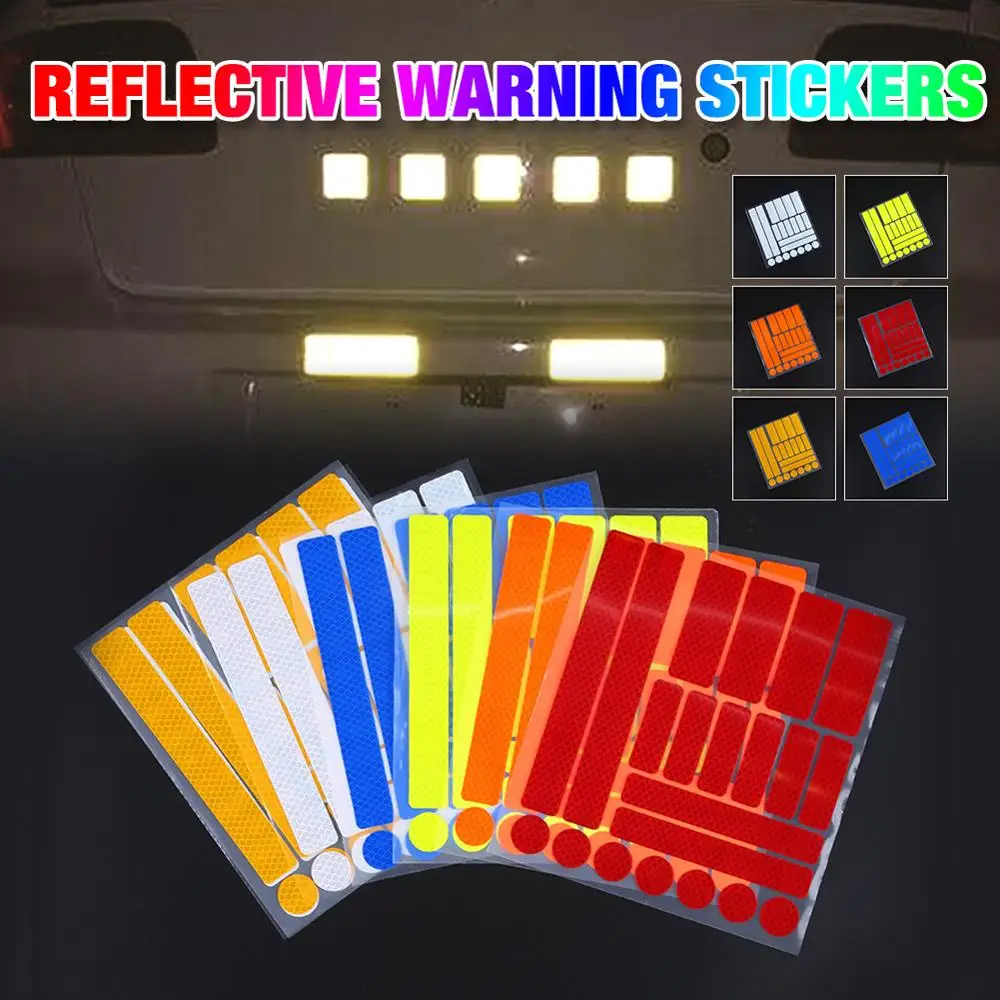 Juego de 21 pegatinas reflectantes para bicicleta, Reflector de bicicleta, película reflectante de advertencia para ciclismo, pegatina de cinta para ciclismo, pegatina bicicleta