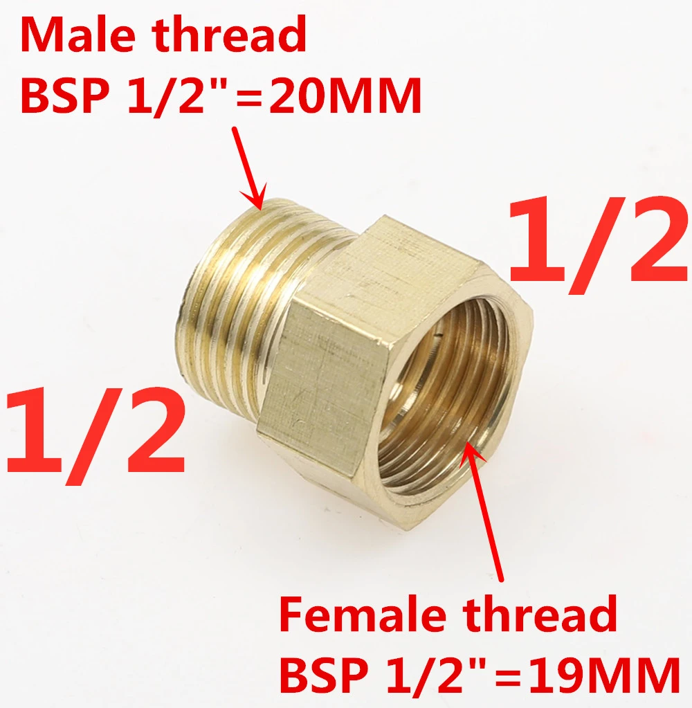 1 шт. медный M/F 1/", 1/4", 3/", 1/2" 3/" BSP Мужской на женский резьбовой латунный адаптер муфты латунный фитинг для труб - Цвет: 04 M x 04 F