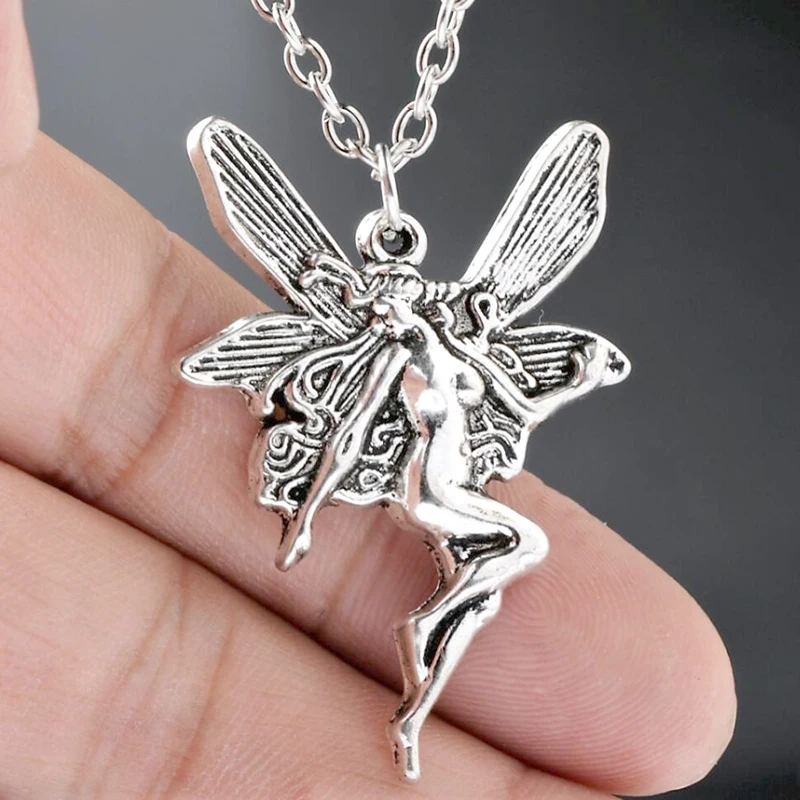 Pendant Necklace Choker Jewelry Angel-Fairy Wicca-Accessories Cross-Chain Punk-Goth Statement