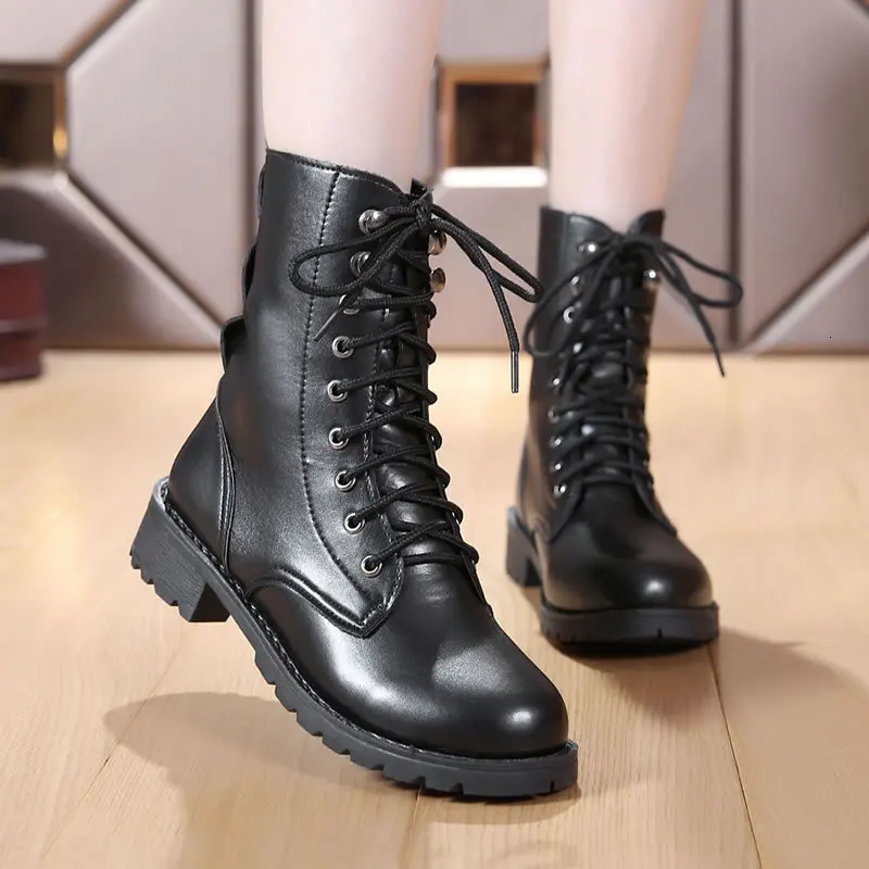

2019 Boots Waterproof Platform Leisure Woman Round Boots Head Woman Boots