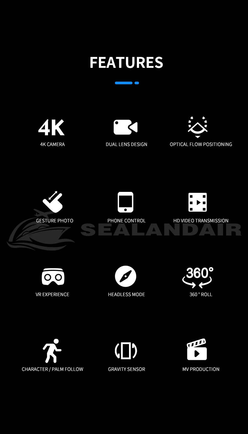 SEALANDAIR Квадрокоптер Дрон с 4K HD широкоугольная Двойная камера wifi видео Live FPV оптический поток RC Квадрокоптер Дрон игрушка VS SG706