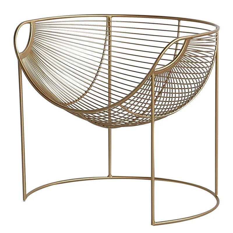 Living Room Furniture Small Sofa Chair Nordic Single Iron Art Lazy Leisure Creative Hollow Out Golden Ins Webcelebrity Armchair