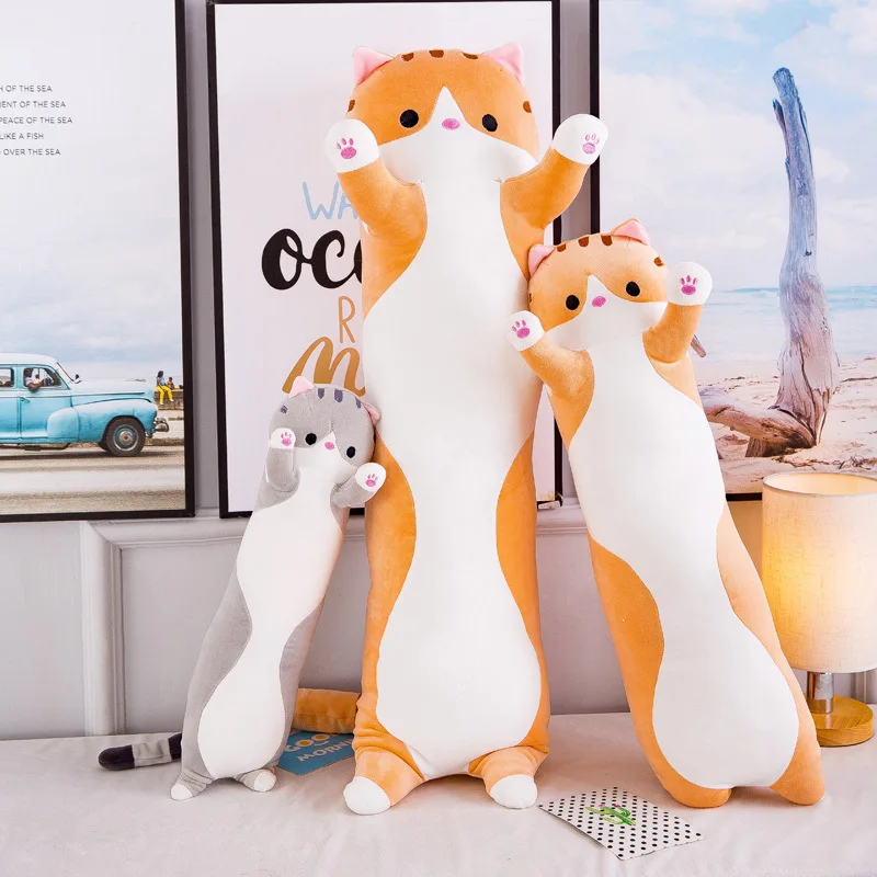 

New Style Strip Cat Pillow Cartoon Adorable Cat Lazy Pajama Pillow GIRL'S Heart Cat Plush Toys