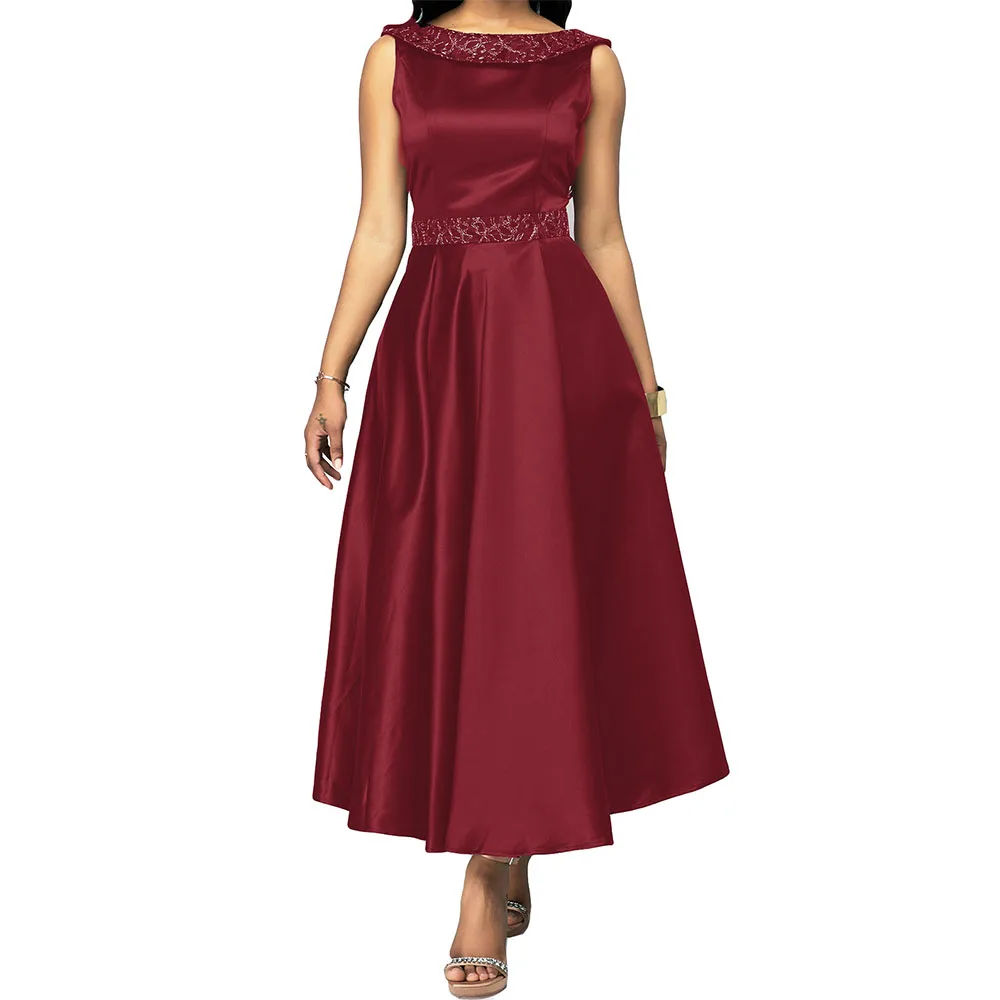 

African Dresses For Women Robe Africaine Femme 2020 African Clothes Dashiki Summer Fashion Satin Long Maxi Dress Africa Clothing