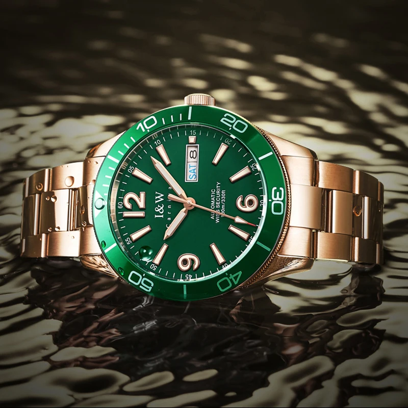 

Швейцарские механические часы SEIKO I & W, новинка, водонепроницаемые спортивные автоматические часы с календарем и сапфировым стеклом, 100 м, 2021