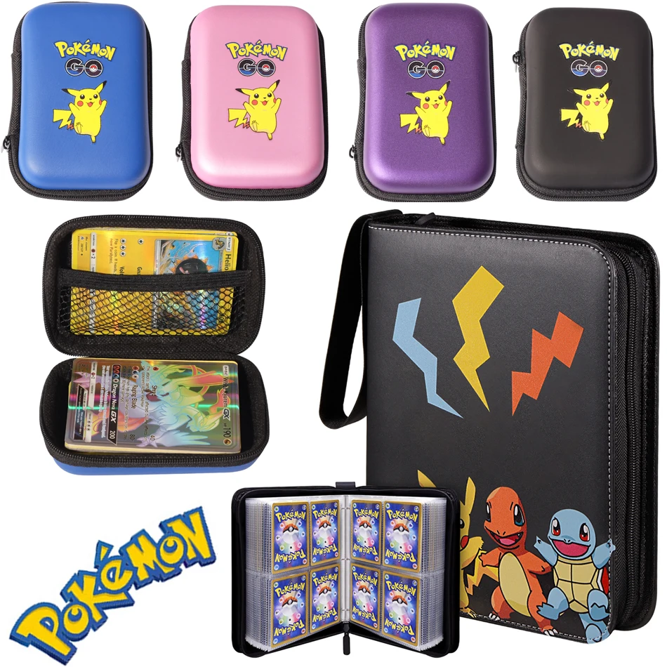 TOMY 50 Uds capacidad Pokemon tarjeta TCG bolsa de almacenamiento de Pokemones juego Pokmon tarjeta de almacenamiento camiseta con caja cargada Lista de Juguetes