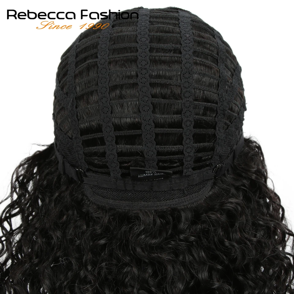 Rebecca Kinky Curly человеческие волосы парики шнурка для черных женщин L часть перуанские прямые волосы натуральные волны парик шнурка осень новая прическа